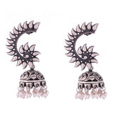 Silver Peacock Jhumkis With A Twist