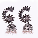Silver Peacock Jhumkis With A Twist
