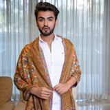 FIRASAH Alluring Medallion Yellow Kani Woven  Shawl - Unisex