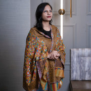 FIRASAH Alluring Medallion Yellow Kani Woven  Shawl - Unisex