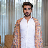 TAHIR Alluring Daisy white Kani Woven  Shawl - Unisex (M/F)